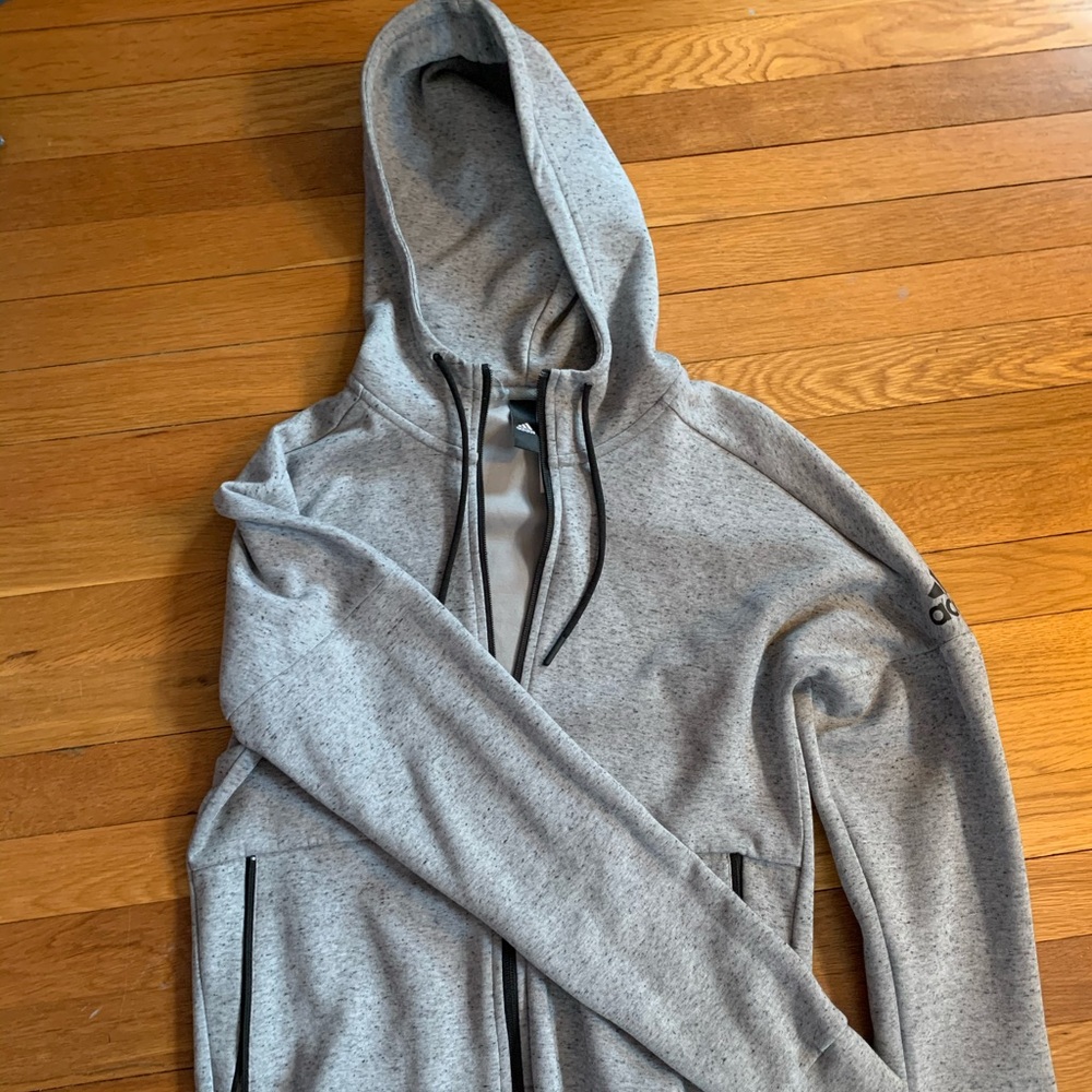 Gray adidas zip up hoodie